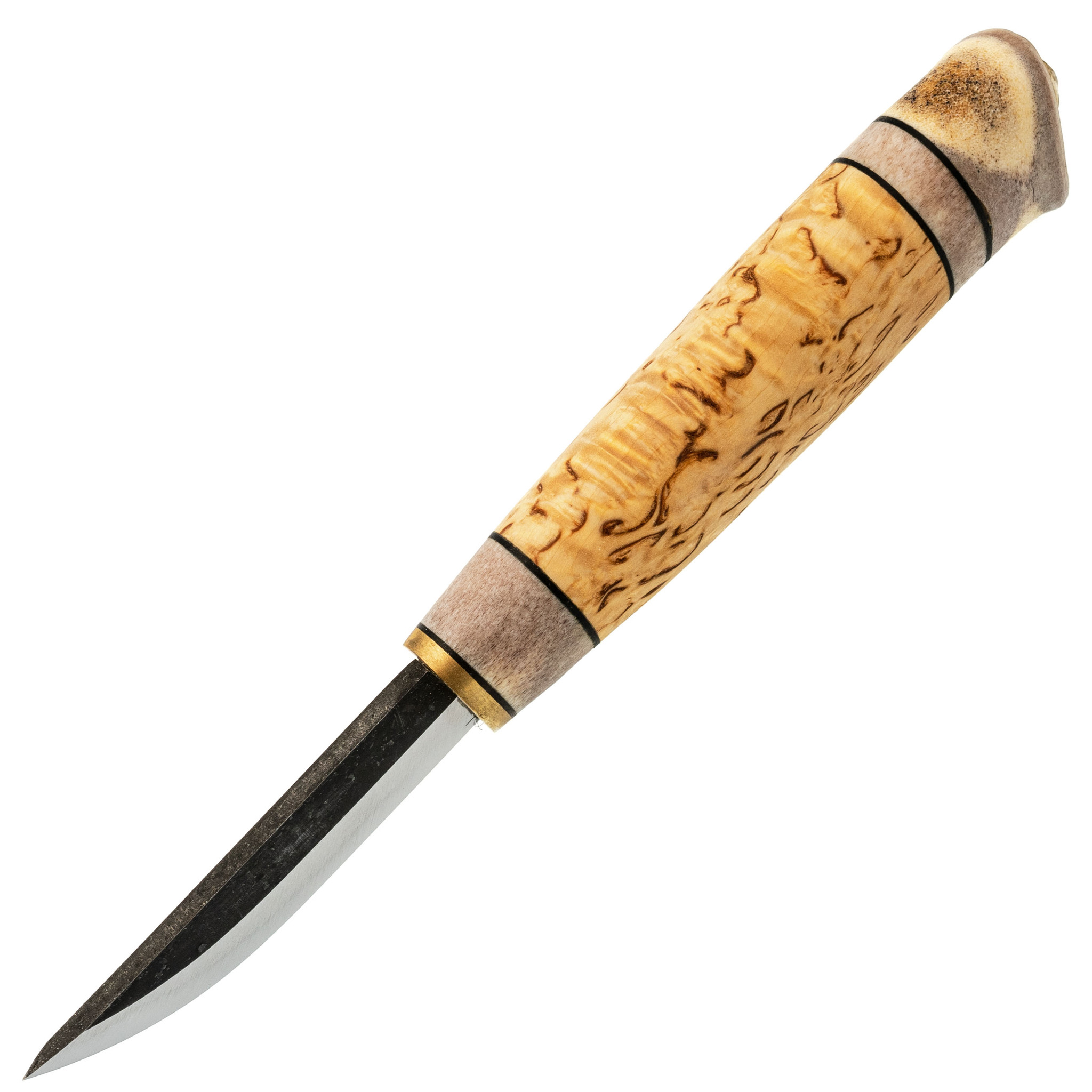 Нож Kauhava Puukko Knife 77, сталь 80CrV2, финская береза/рог оленя - фото 2