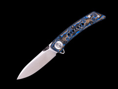 Фото Складной нож Dr.Tech W3610MBL, сталь 14C28N, рукоять микарта, Pattern Blue