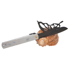 Фото Складной нож Nagao Higonokami Papilio - Butterfly, 100мм, сталь Aogami Black, рукоять металл