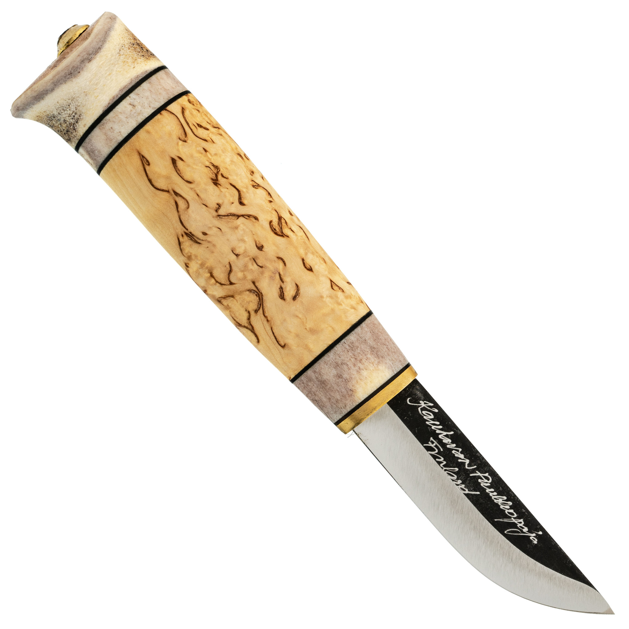 Нож Kauhava Puukko Knife 77, сталь 80CrV2, финская береза/рог оленя - фото 3