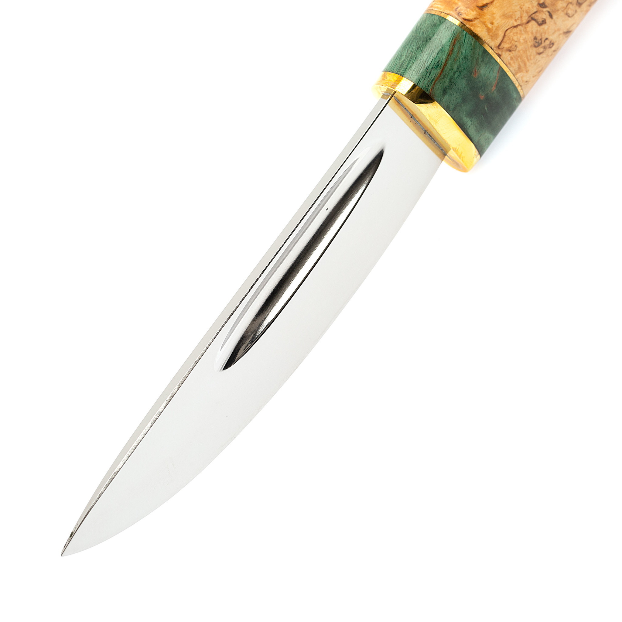 Нож Якутский малый для левшей, сталь Х12МФ, карельская береза - фото 3