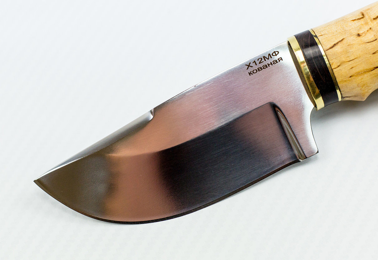 Нож Шкуросъемный, сталь Х12МФ, карельская берёза от Ножиков