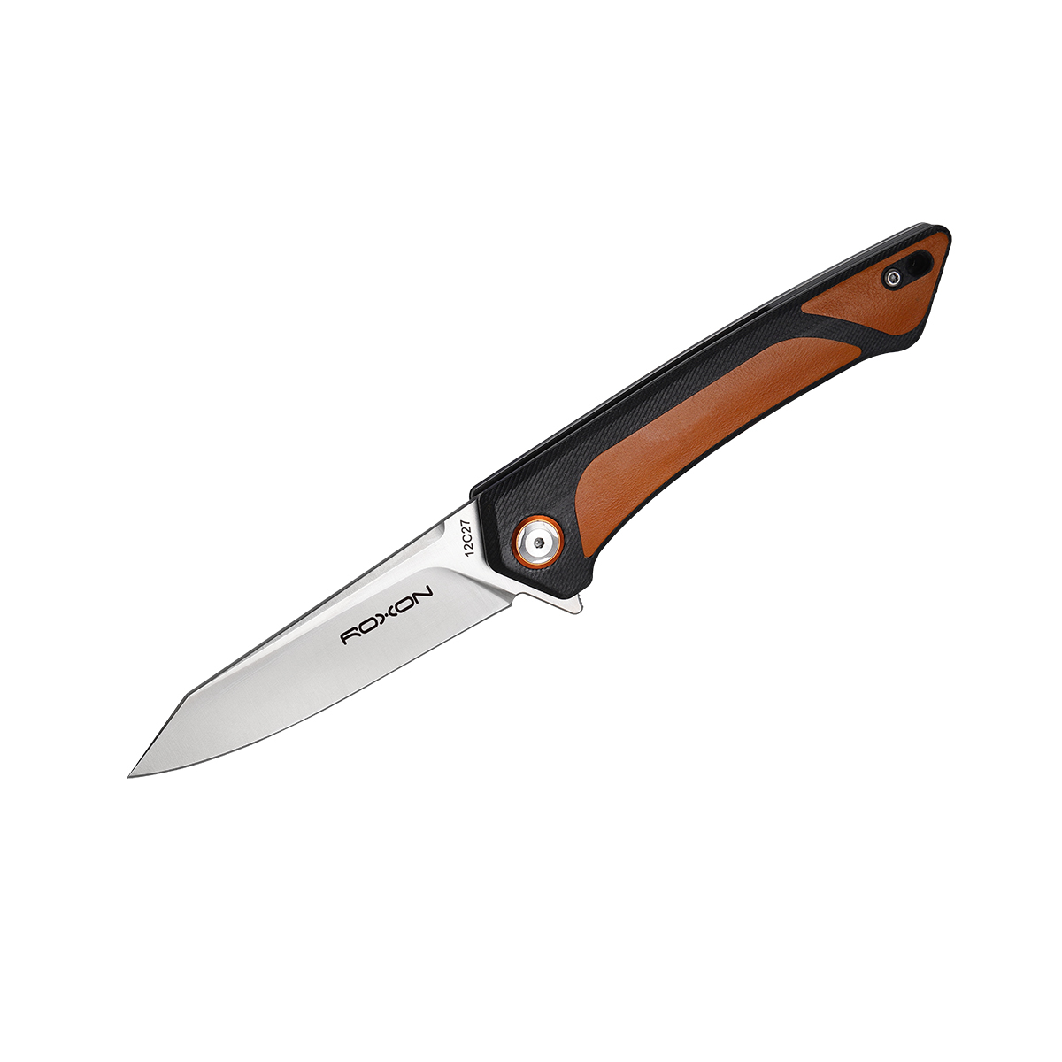Складной нож Roxon K2, сталь sandvik 12C27, рукоять G10/кожа, коричневый