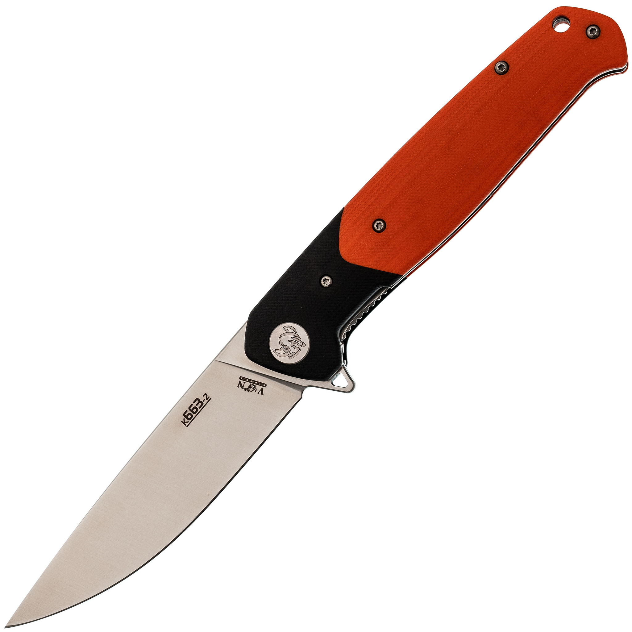 

Складной нож VN Pro K663-2, сталь D2, рукоять G10, оранжевый