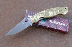 Фото Складной нож Steelclaw Боец-3 Джокер, сталь VG-10, рукоять латунь, гравировка