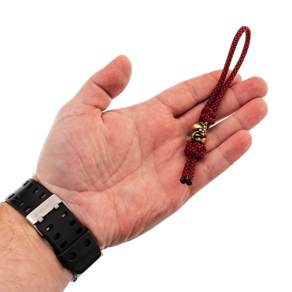 фото Темляк малый с бусиной "мумий тролль", красный foku-cord