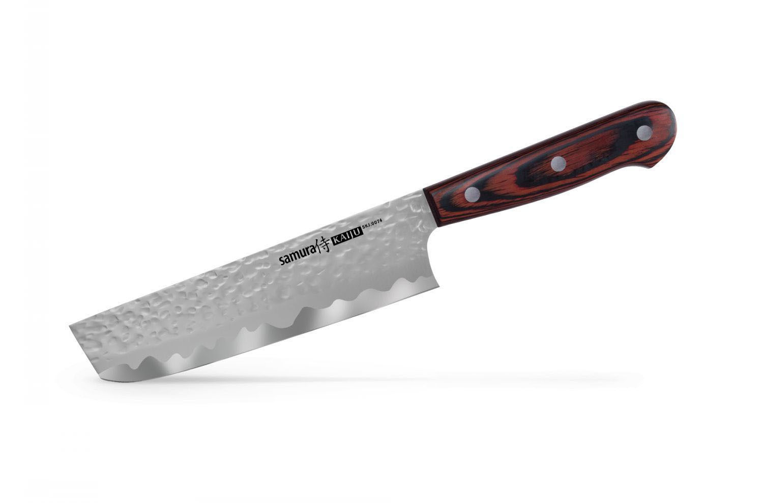 Нож кухонный Samura KAIJU Накири - SKJ-0074, сталь AUS-8, рукоять дерево, 167 мм
