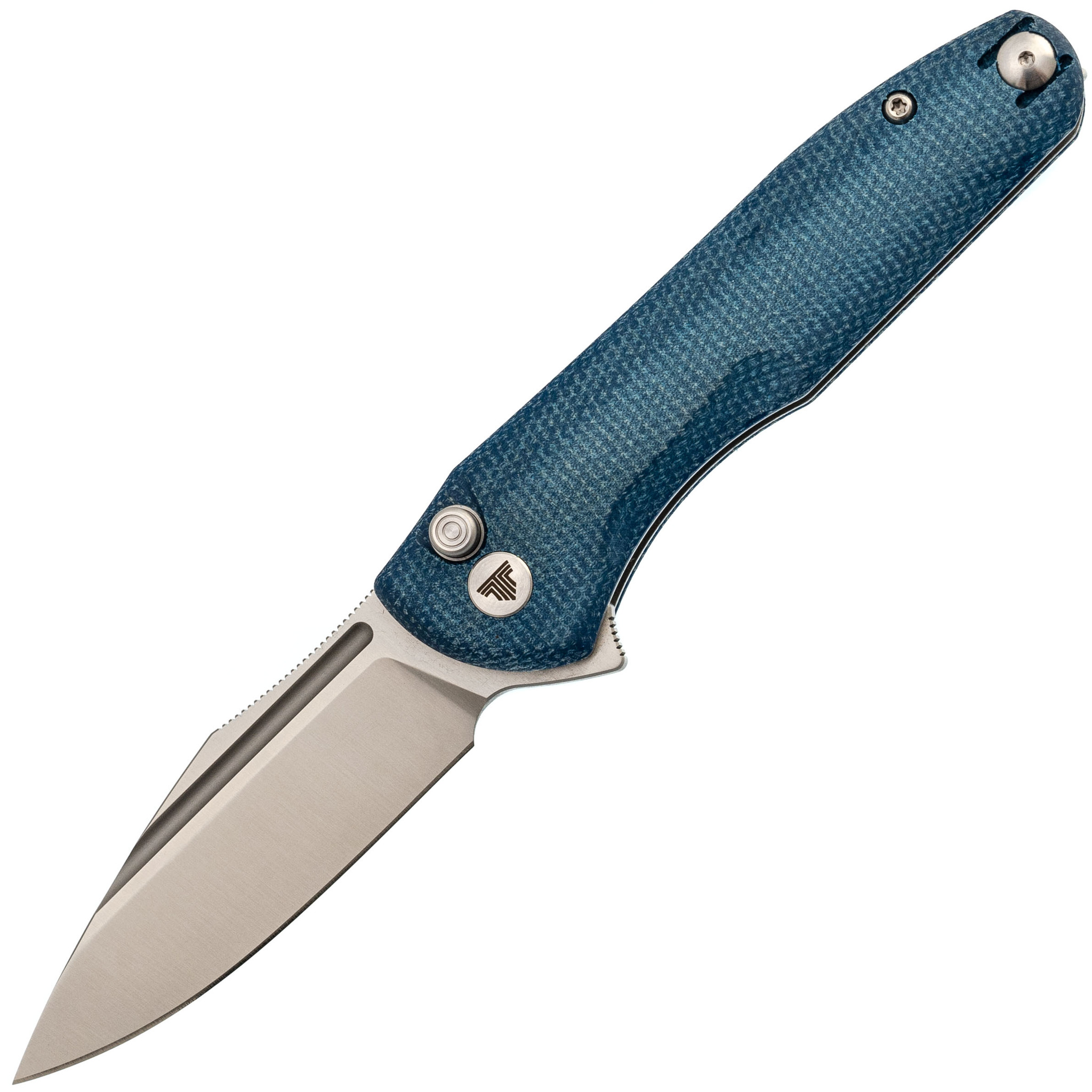 Складной нож Trivisa Antliae-04LMW, сталь 14C28N, рукоять микарта, синий - фото 1
