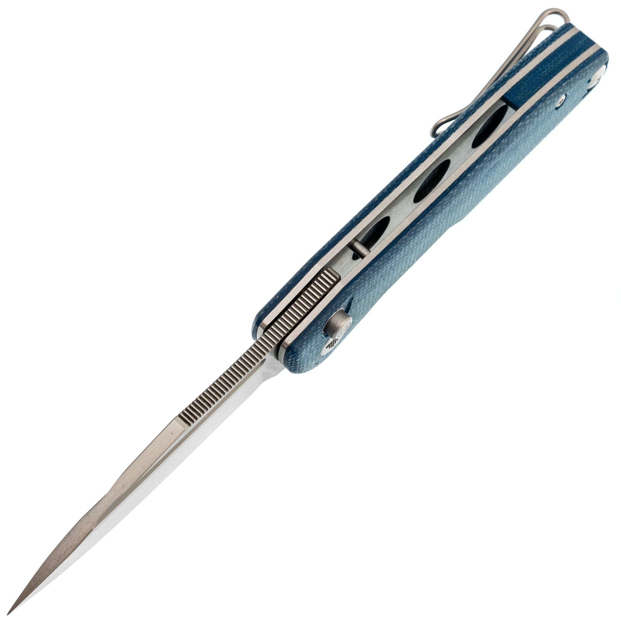 Складной нож Trivisa Antliae-04LMW, сталь 14C28N, рукоять микарта, синий - фото 2