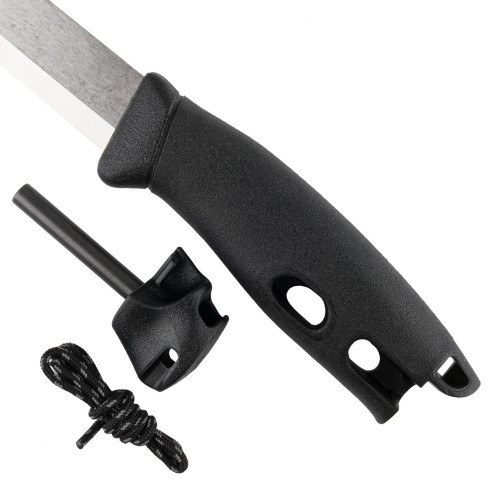 Нож с фиксированным лезвием Morakniv Companion Spark Black, сталь Sandvik 12C27, рукоять резина/пластик - фото 4
