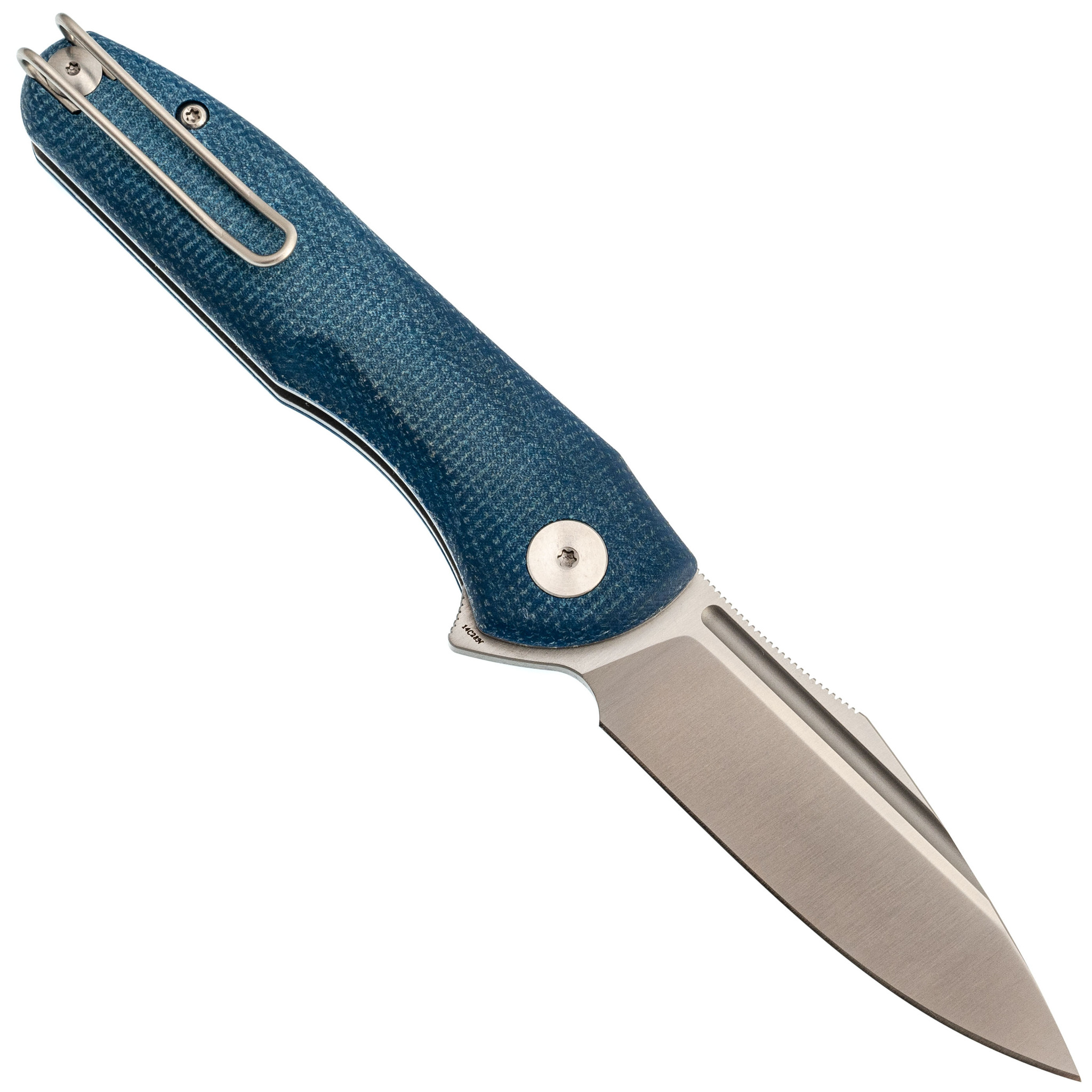 Складной нож Trivisa Antliae-04LMW, сталь 14C28N, рукоять микарта, синий - фото 3