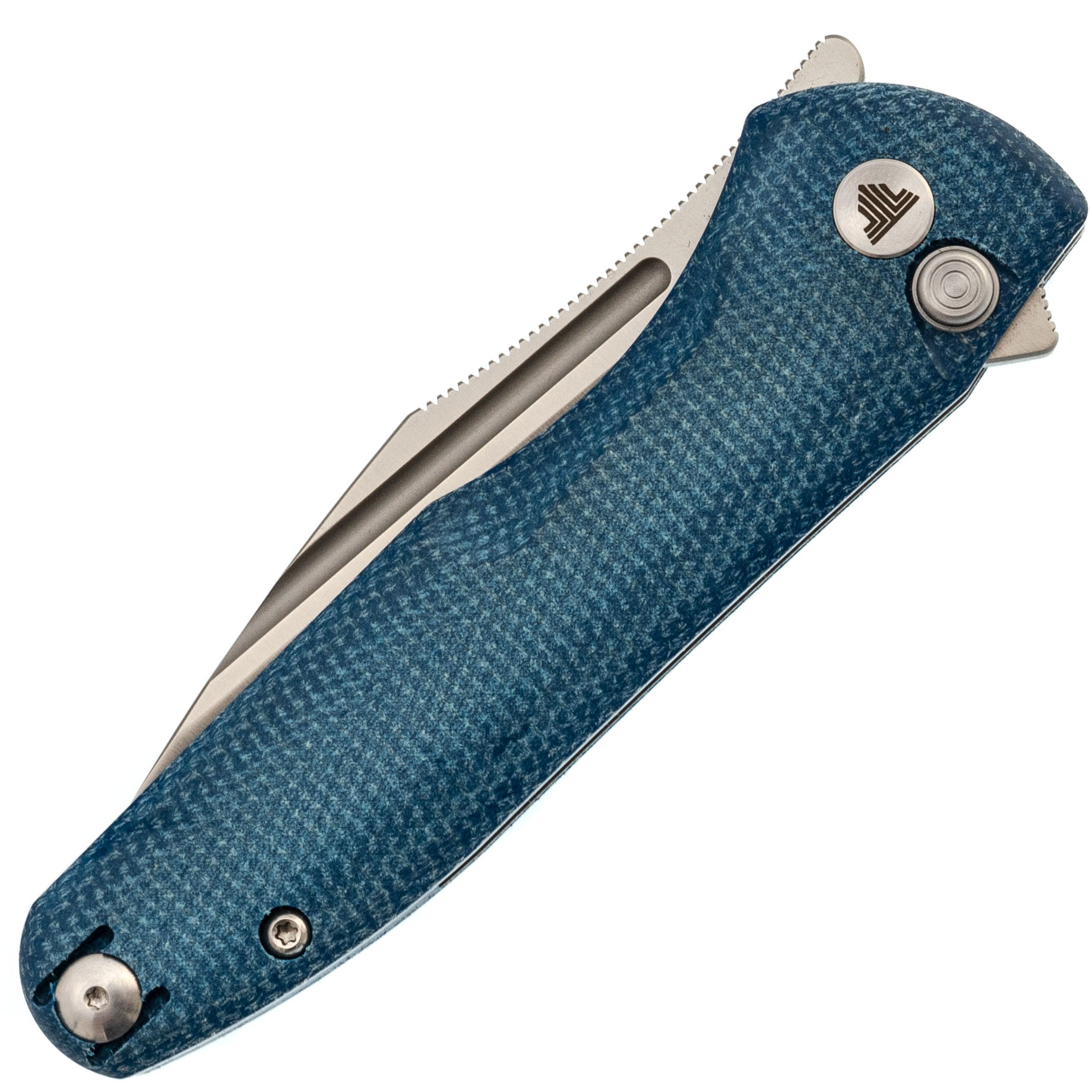Складной нож Trivisa Antliae-04LMW, сталь 14C28N, рукоять микарта, синий - фото 10