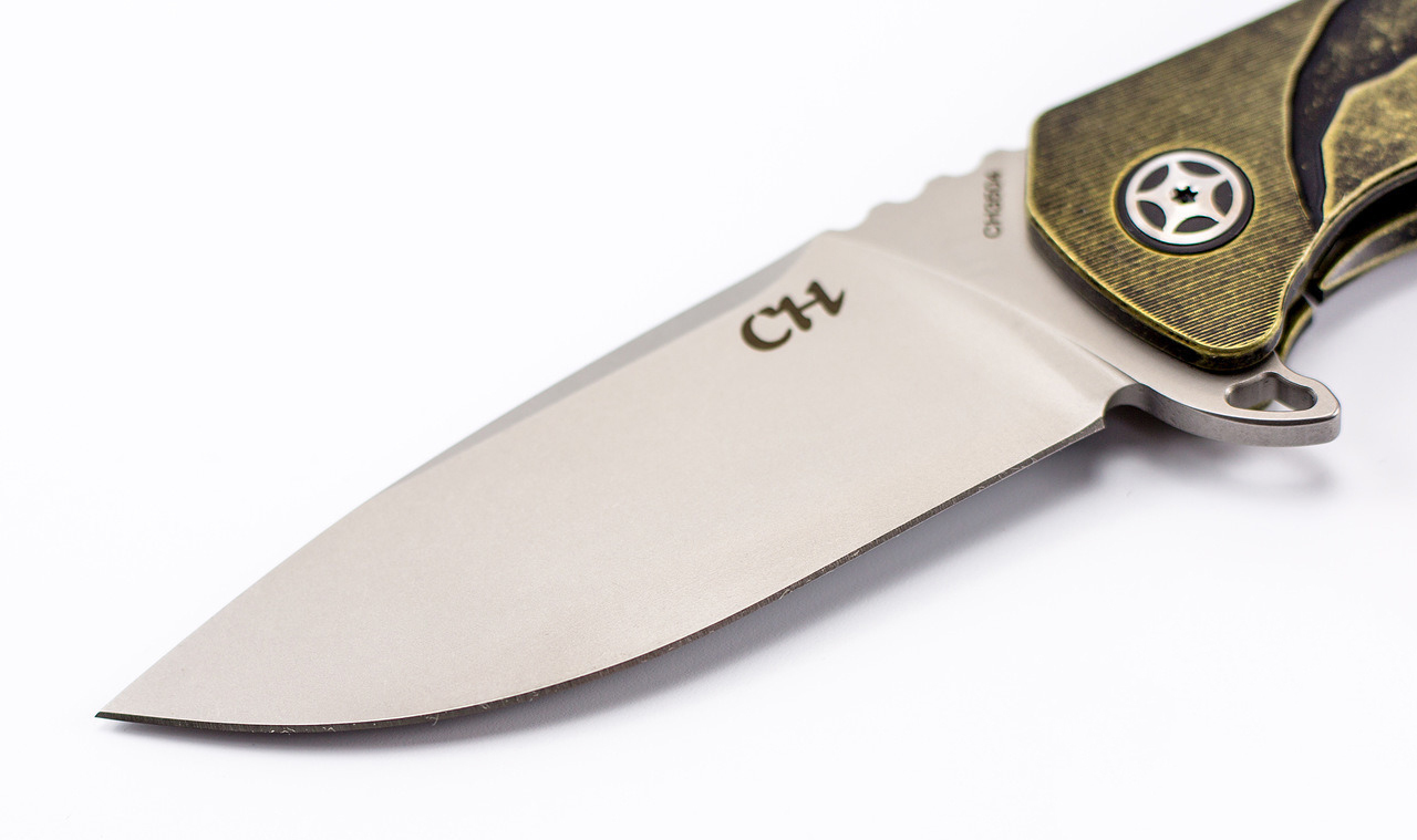 Складной нож CH3504 Black , сталь S35VN, Коричневый череп - фото 4