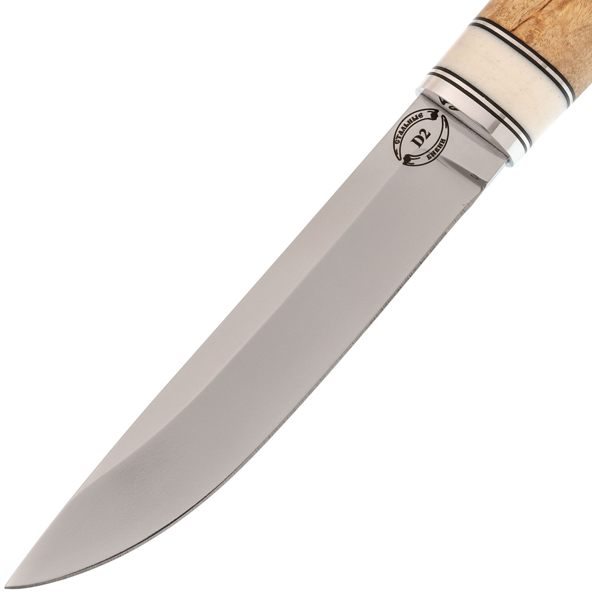 Нож Финский 4, сталь D2, карельская береза, кориан - фото 2
