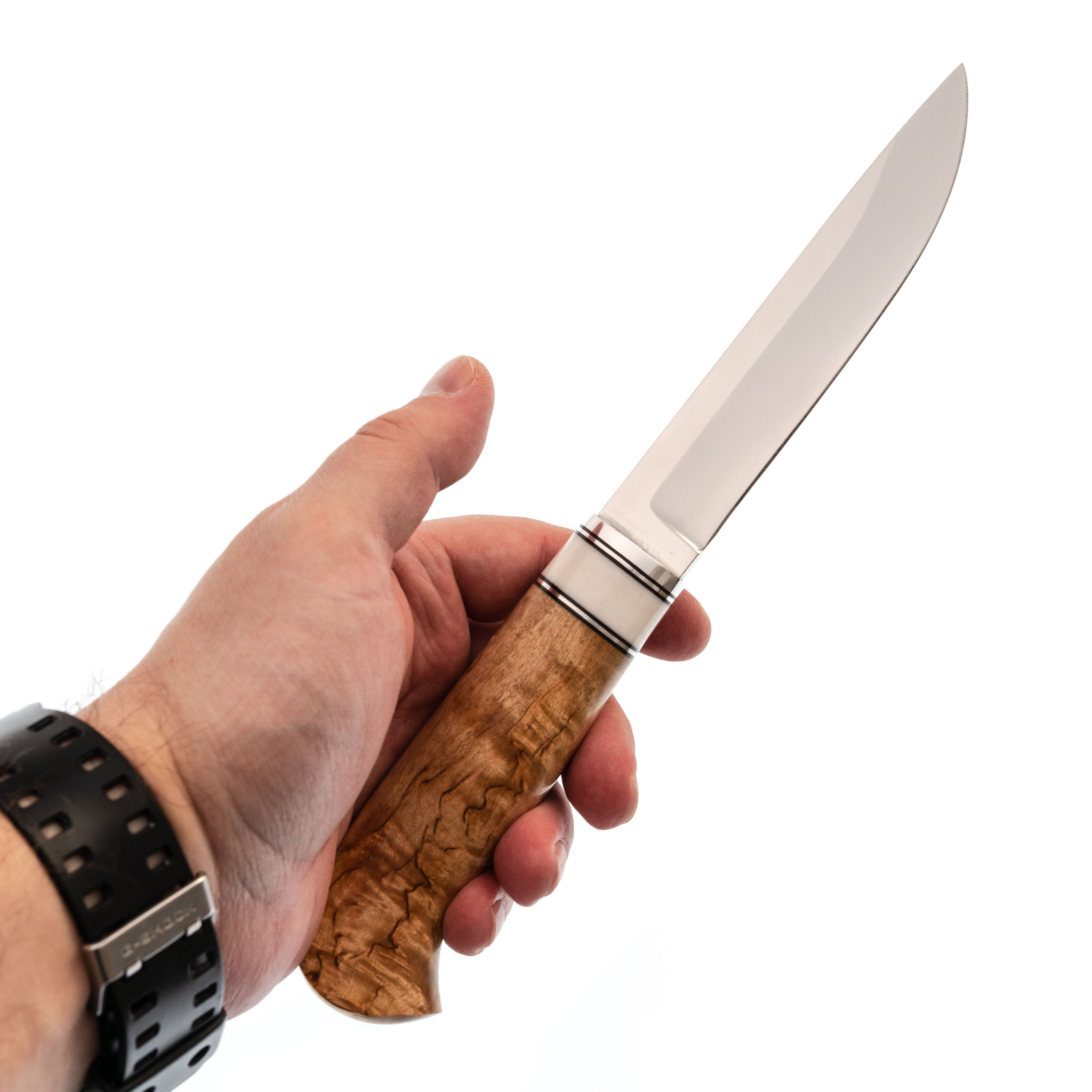 Нож Финский 4, сталь D2, карельская береза, кориан - фото 6