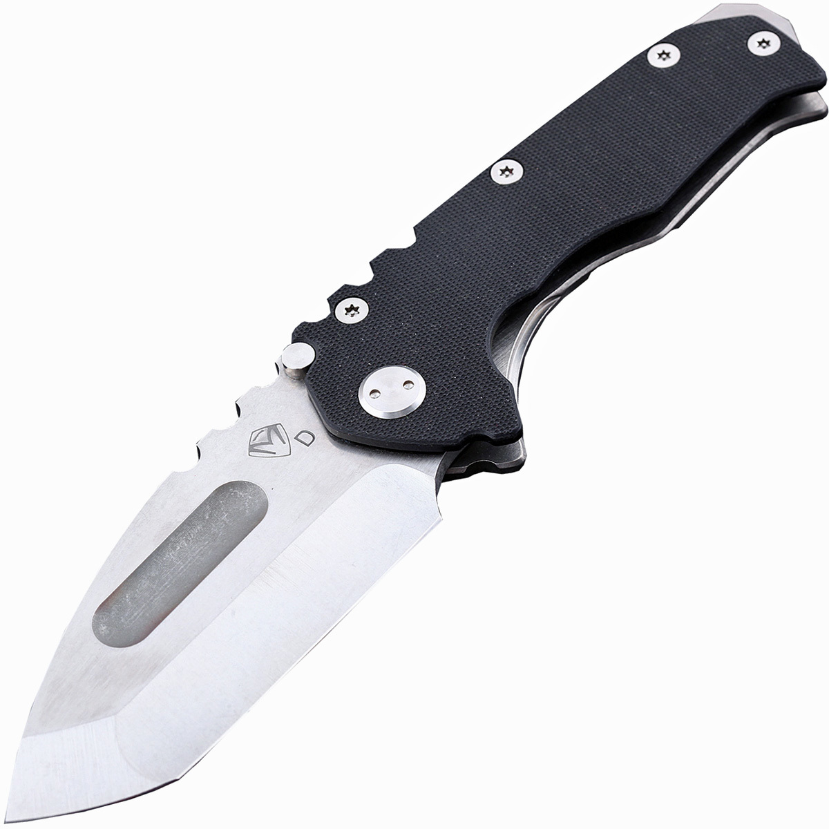 Нож складной Medford Praetorian G Tanto, Stonewashed D2 Steel, Black G-10 / Tumbled Titanium Handle
