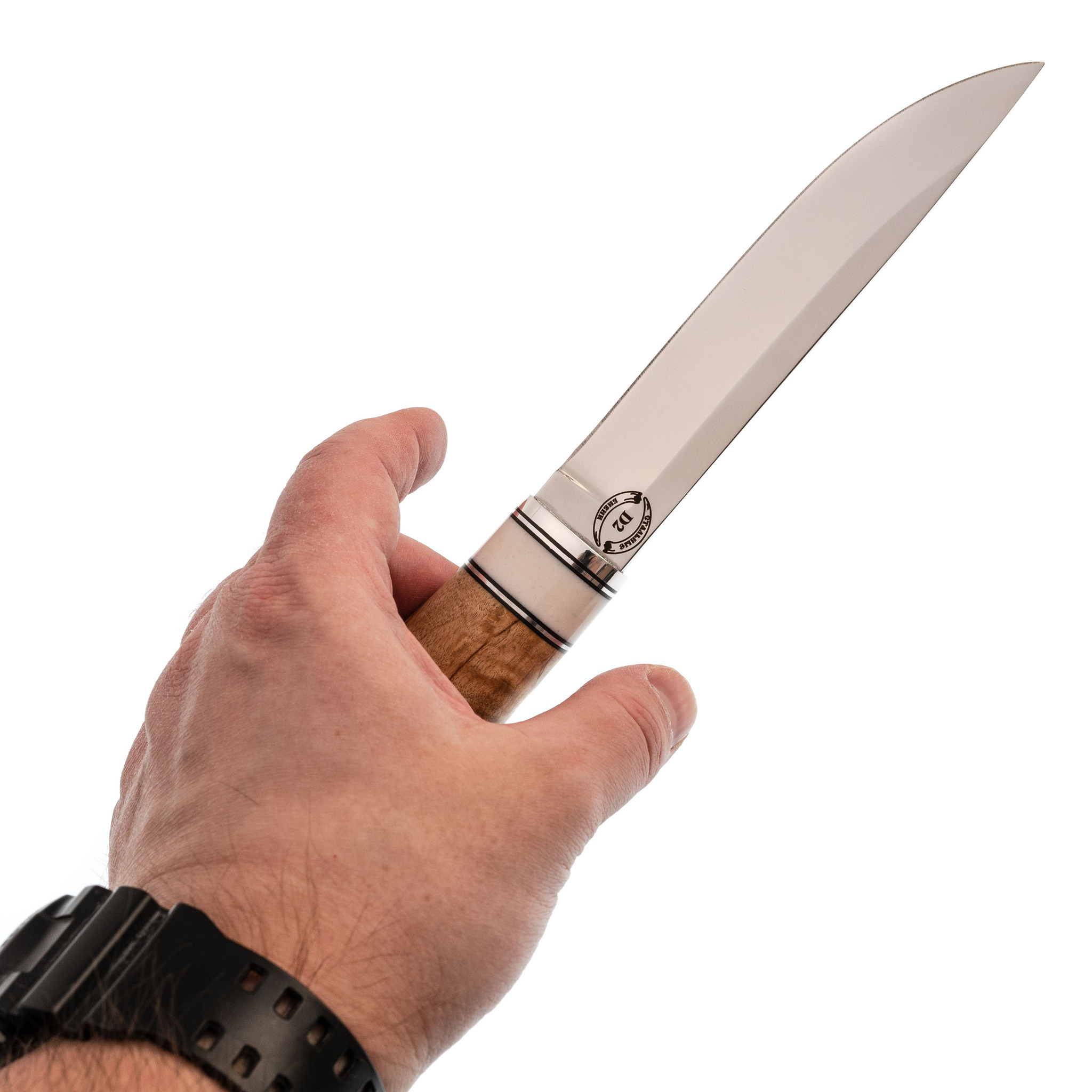 Нож Финский 4, сталь D2, карельская береза, кориан