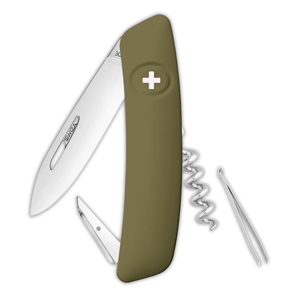 Швейцарский нож SWIZA D01 Standard, 95 мм, 6 функций, темно-зеленый - фото 1