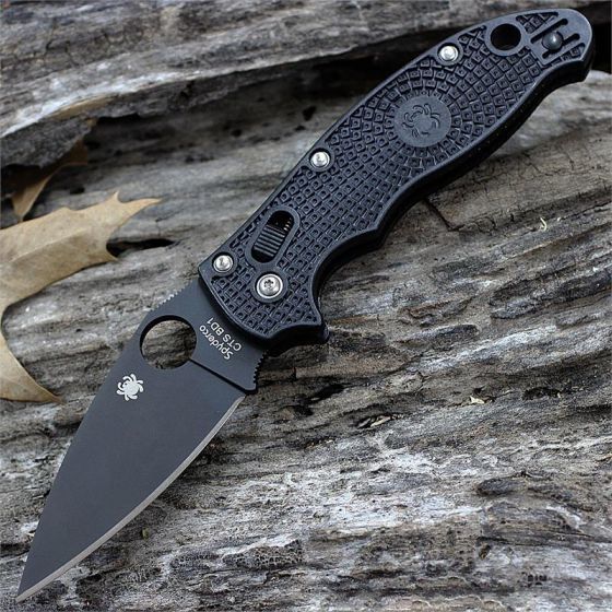 Нож складной Manix 2 Spyderco C101PBBK2, сталь Carpenter CTS™ - BD1 Alloy Black DLC Coated Plain, рукоять пластик FRCP, чёрный - фото 3