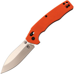 Фото Складной нож Obertech ns-01 thumb stud satin, сталь VG-10, рукоять G10, оранжевый