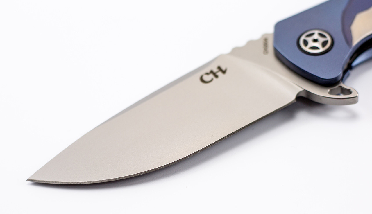Складной нож CH3504 , сталь S35VN, Синий Череп - фото 9