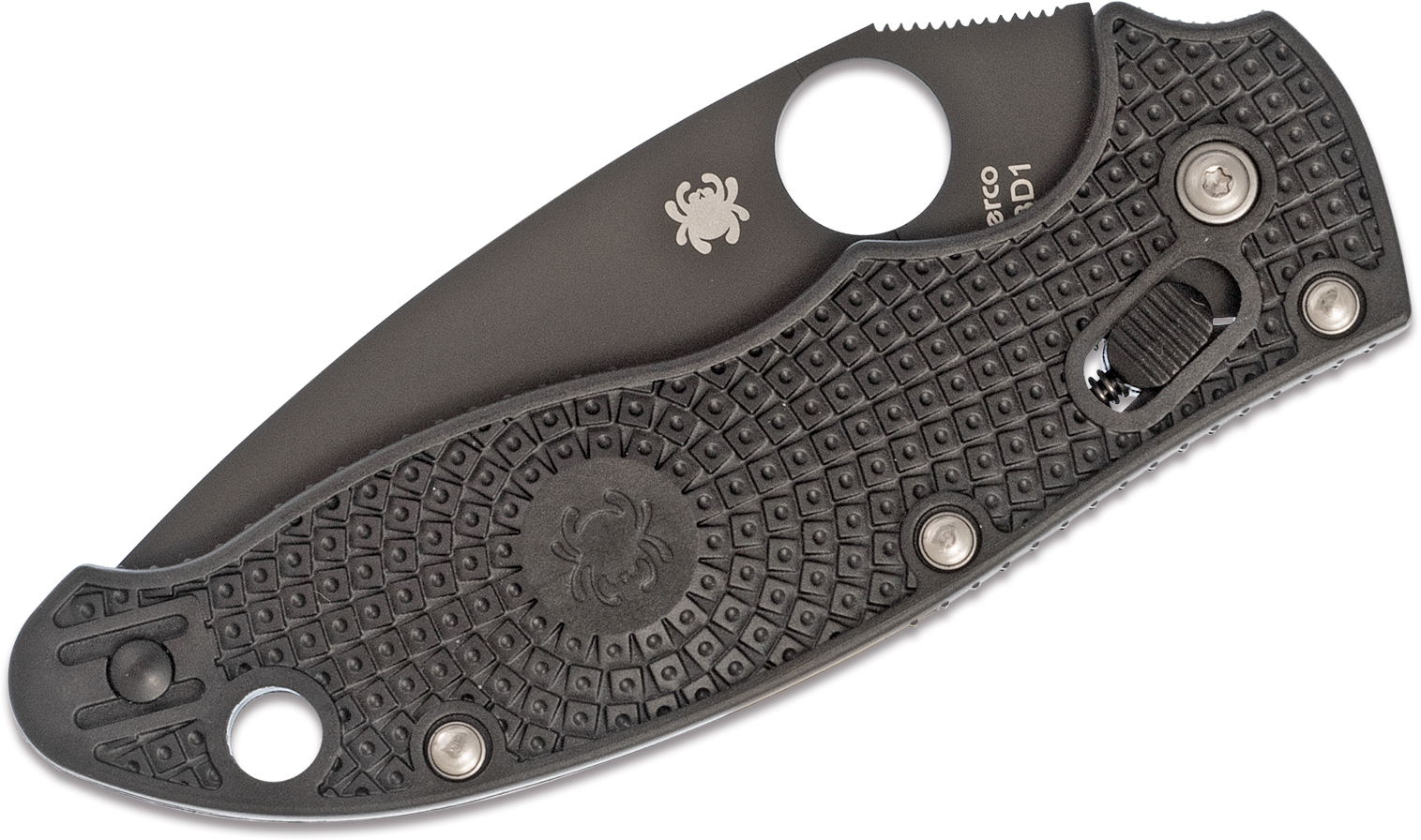 Нож складной Manix 2 Spyderco C101PBBK2, сталь Carpenter CTS™ - BD1 Alloy Black DLC Coated Plain, рукоять пластик FRCP, чёрный - фото 7