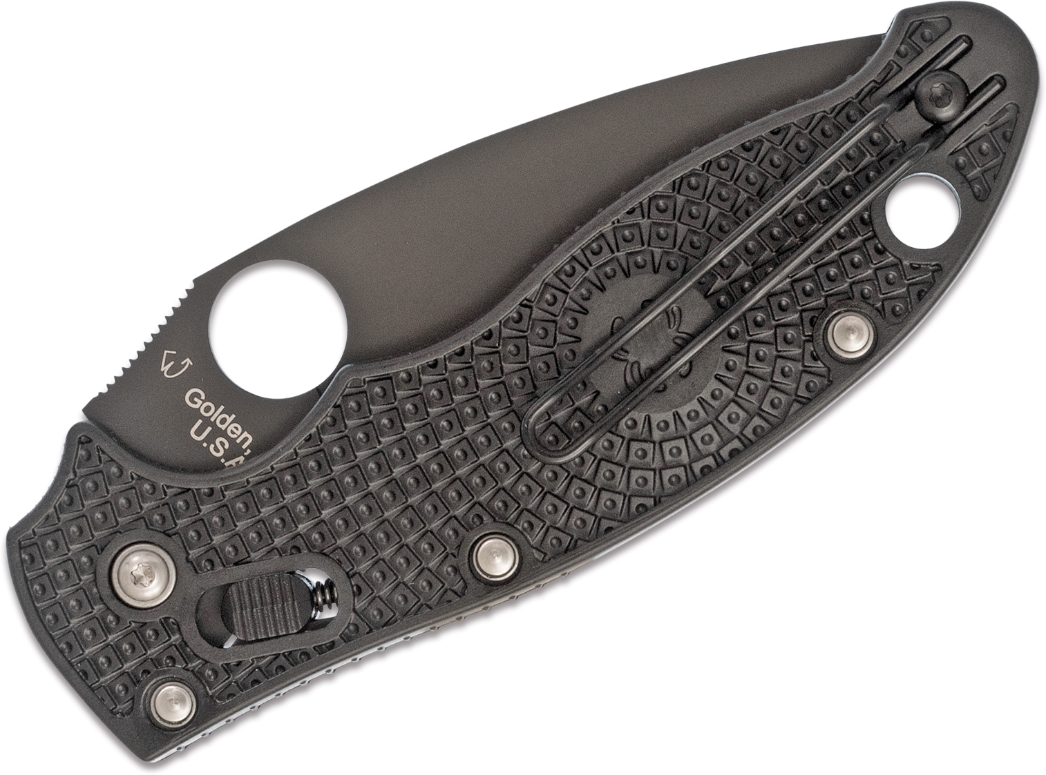 Нож складной Manix 2 Spyderco C101PBBK2, сталь Carpenter CTS™ - BD1 Alloy Black DLC Coated Plain, рукоять пластик FRCP, чёрный - фото 8