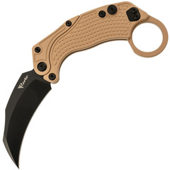 Фото Складной нож Reate EXO-K, сталь N690 Black PVD, рукоять Tan Aluminum