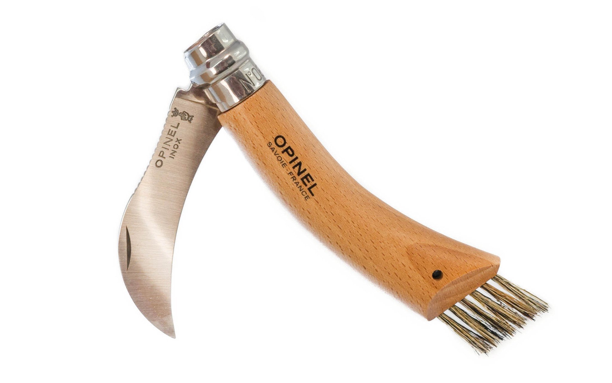 Нож грибника складной Opinel №8, нержавеющая сталь Sandvik 12C27, рукоять бук, блистер от Ножиков