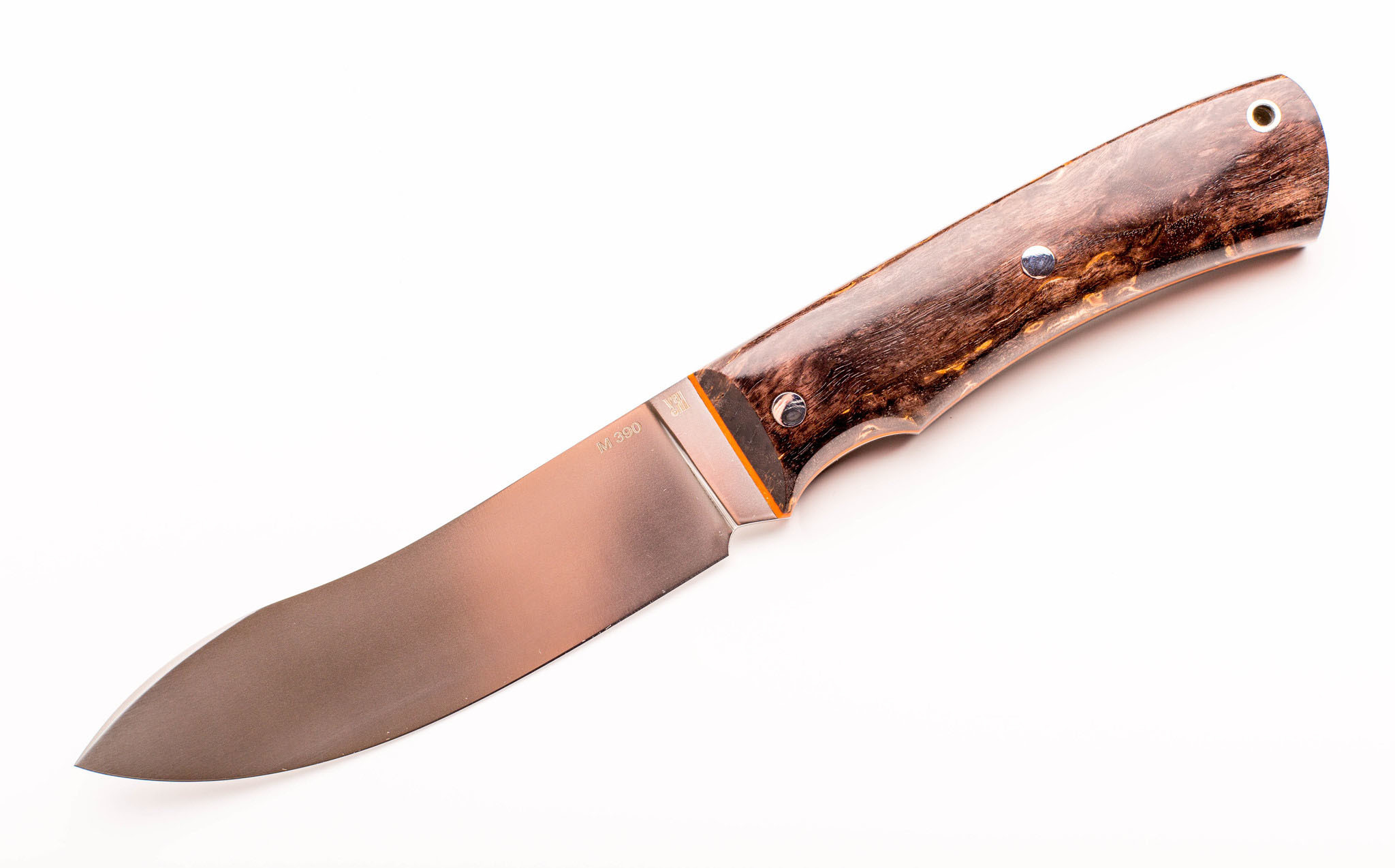 Нож цельнометаллический Фетр 2, сталь M390, карельская береза