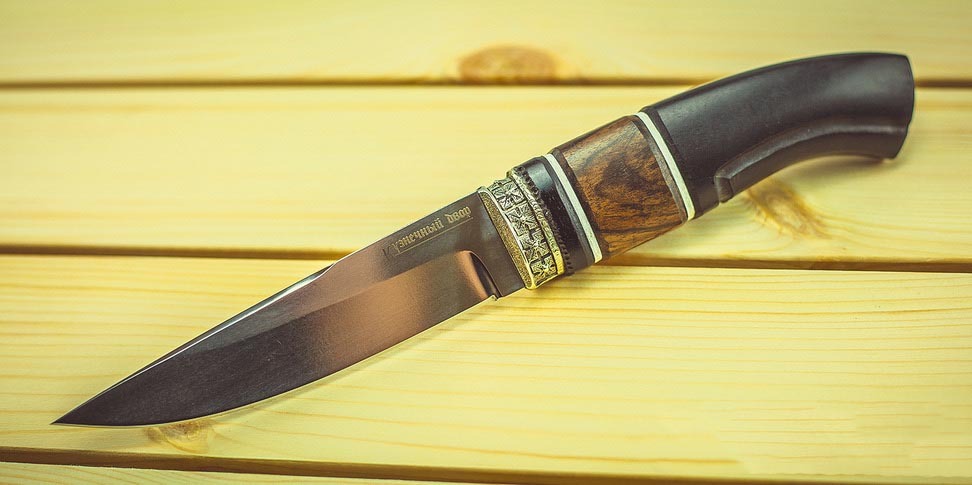 Нож Финский, сталь K340, рукоять граб, вставка из карельской березы - фото 2