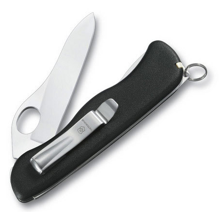 Нож перочинный Victorinox Sentinel One Hand 111 мм с фиксатором лезвия, 5 функций, черный нож перочинный victorinox trailmaster 0 8461 mwc941 10 функций