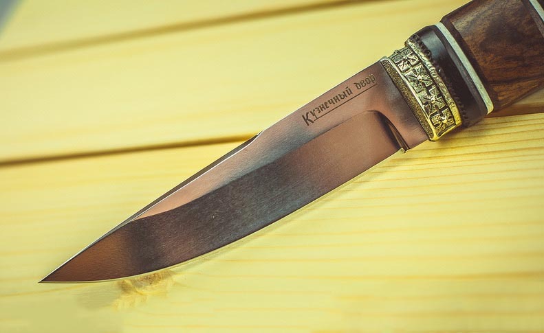 Нож Финский, сталь K340, рукоять граб, вставка из карельской березы - фото 3