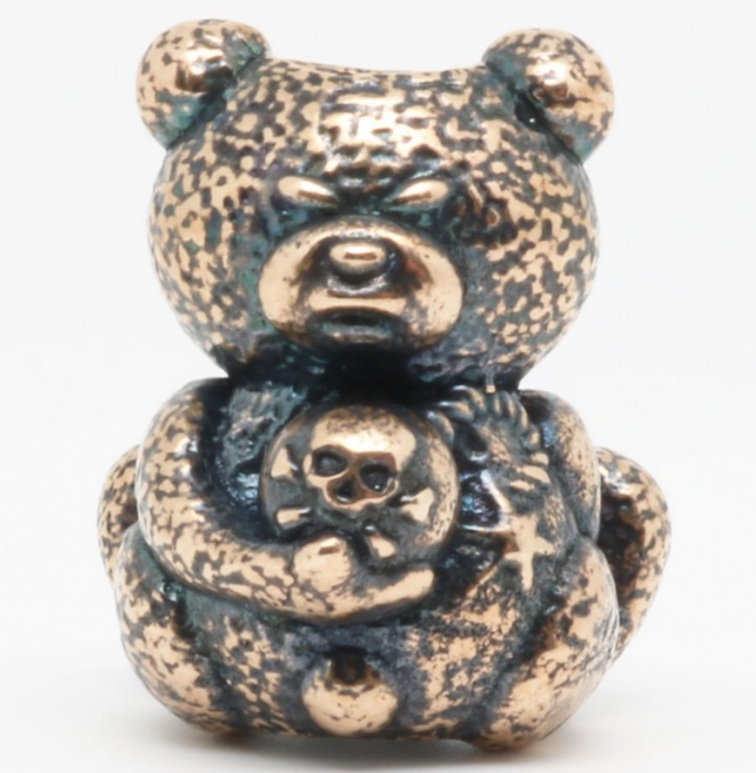 Бусина для темляка Двуликий Медведь, бронза