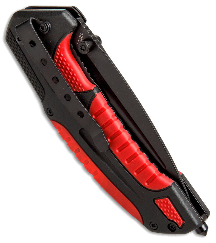Нож складной Savior 1 - Boker Plus 01BO320, сталь Sandvik™ 12С27 EDP, рукоять термопластик FRP, чёрно-красный - фото 10
