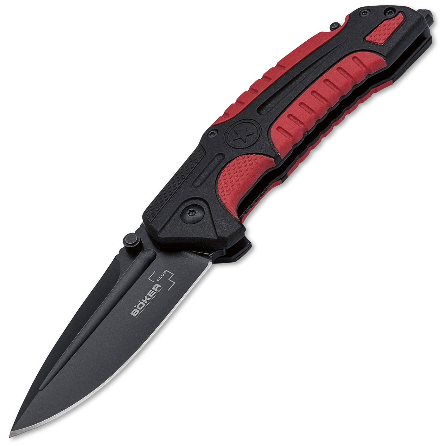 Нож складной Savior 1 - Boker Plus 01BO320, сталь Sandvik™ 12С27 EDP, рукоять термопластик FRP, чёрно-красный