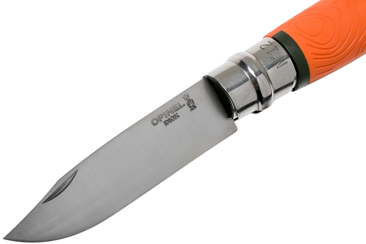 фото Складной нож opinel №12 explore, нержавеющая сталь sandvick 12c27, рукоять термопластик, оранжевый
