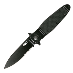 Фото Складной нож Ken Onion Design Bombastic™ IKBS® Flipper, Black Oxide Coated Combo Blade, Stainless Steel Handle with Black GRN Inlays