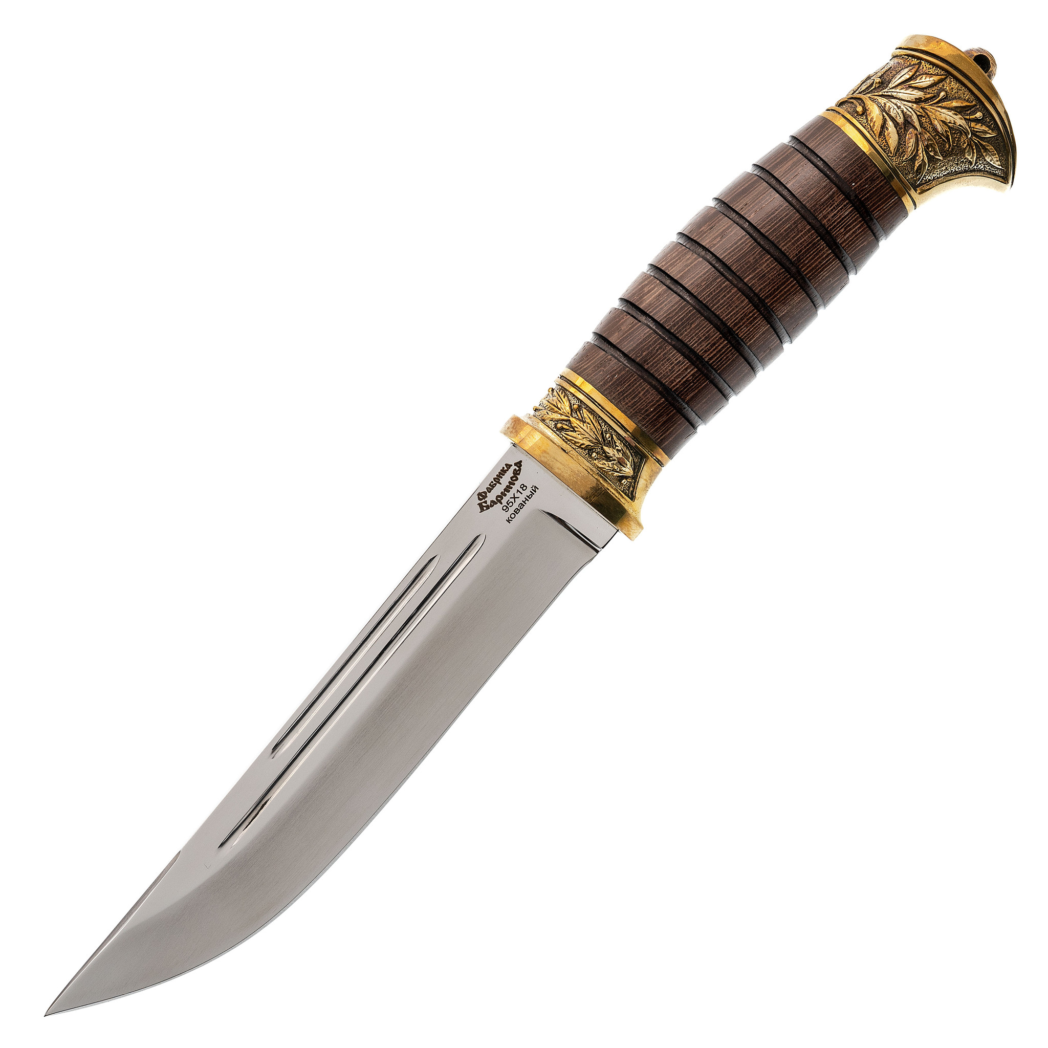 Нож Витязь-2, 95х18, художественная резьба, рукоять венге, Ножи с фиксированным клинком