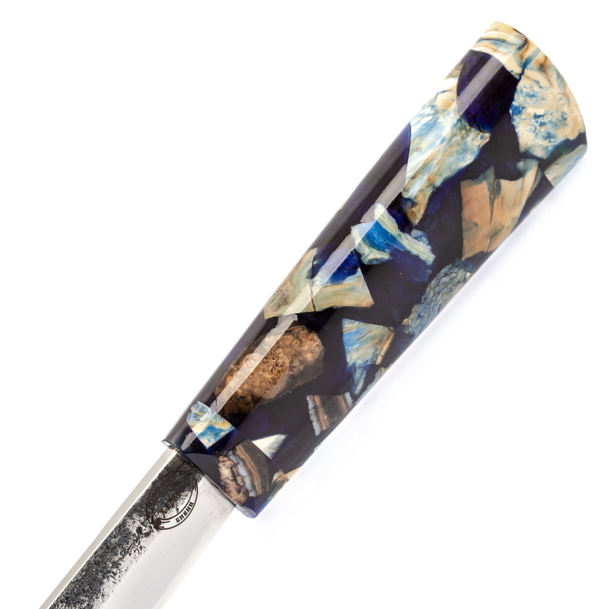 Нож Якутский средний, сталь Х12МФ, стабилизированная крошка зуба мамонта - фото 3