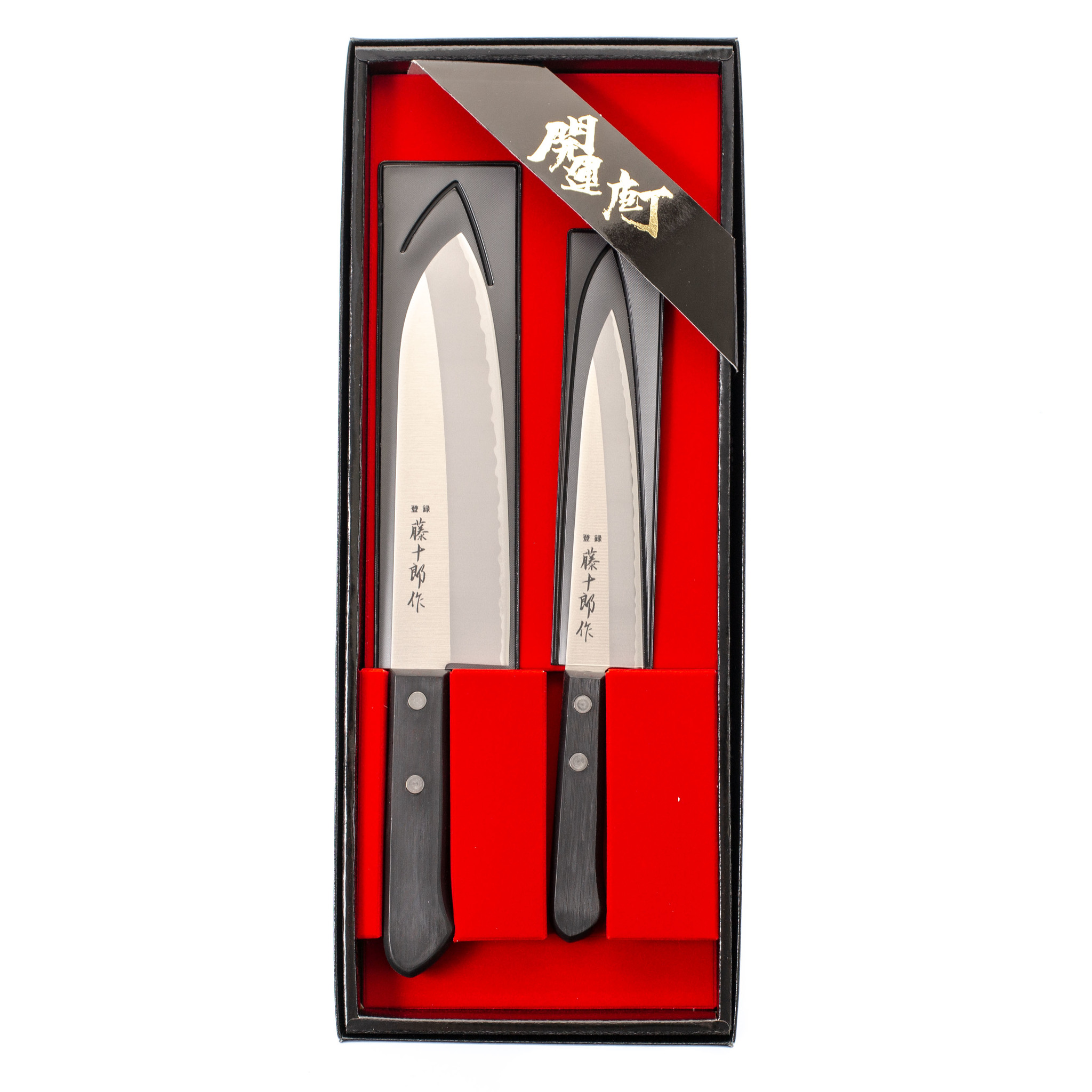 кухонный нож японский шеф нож сантоку fuji cutlery сталь мо v япония fc 79 Набор из 2-х кухонных ножей Fuji Cutlery Tojiro, заточка #3000