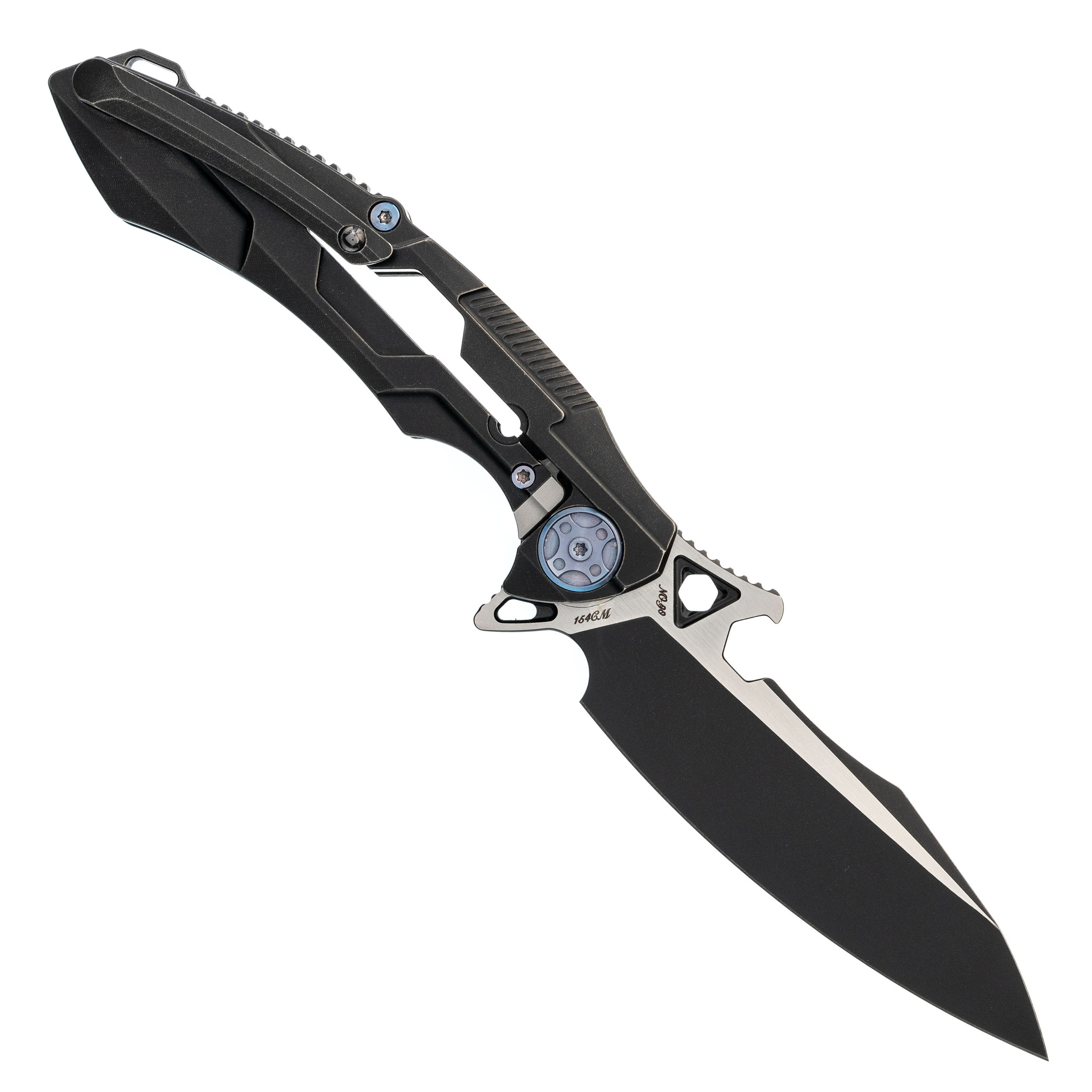 фото Нож складной rikeknife m3 black, сталь 154cm, рукоять титан/carbon fiber