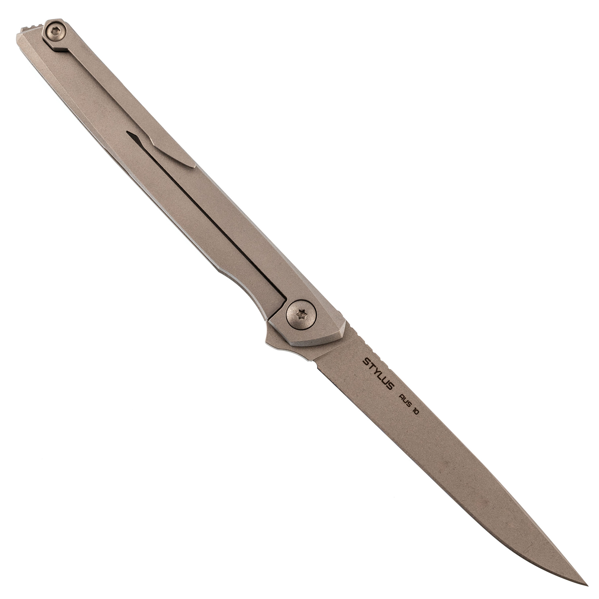 Складной нож N.C.Custom Stylus Панда, сталь AUS-10, рукоять сталь - фото 3