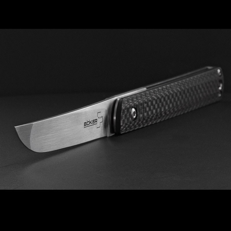 фото Складной нож wasabi cf - boker plus 01bo632, лезвие сталь 440c satin, рукоять карбон, чёрный