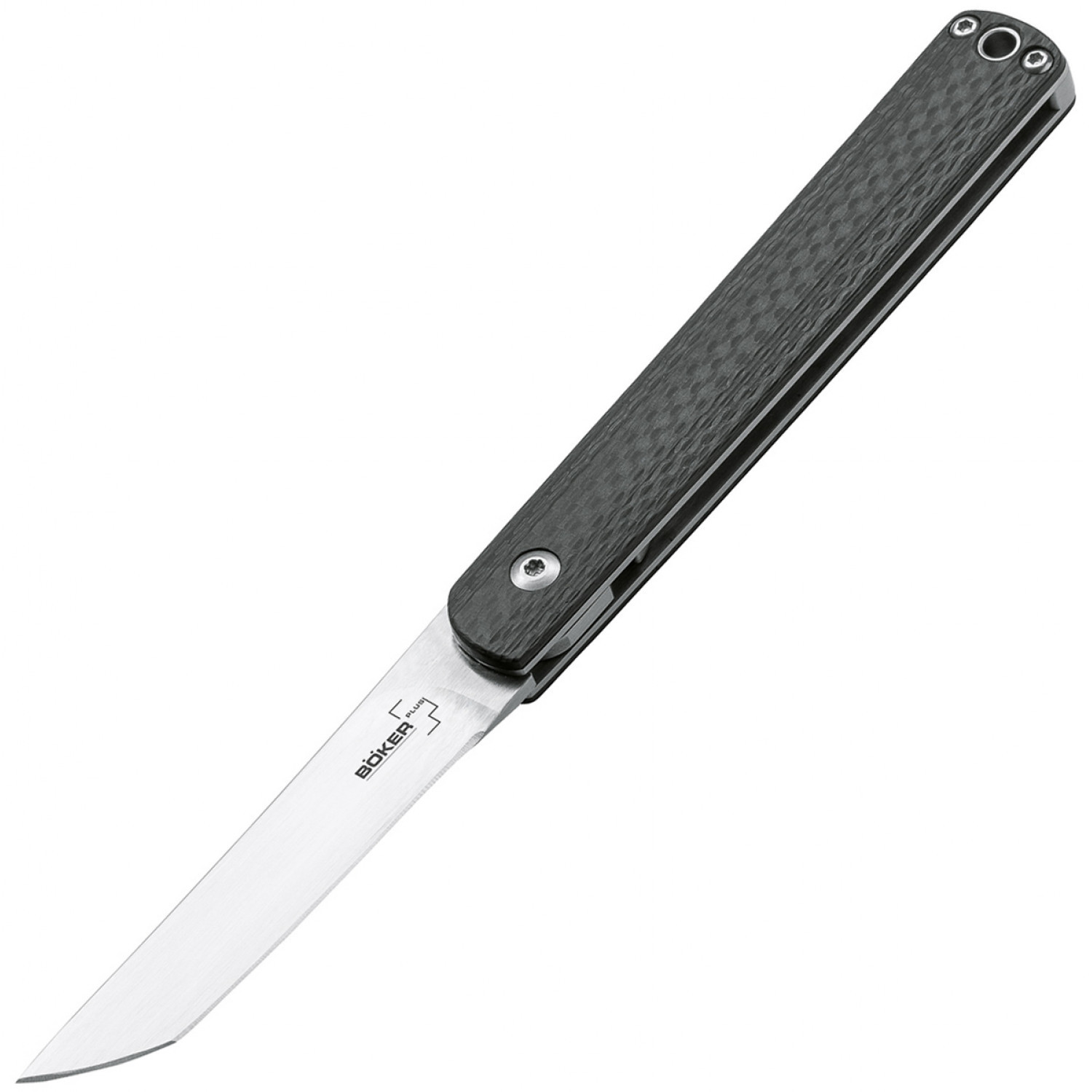 Складной нож Wasabi CF - Boker Plus 01BO632, лезвие сталь 440C Satin, рукоять карбон, чёрный