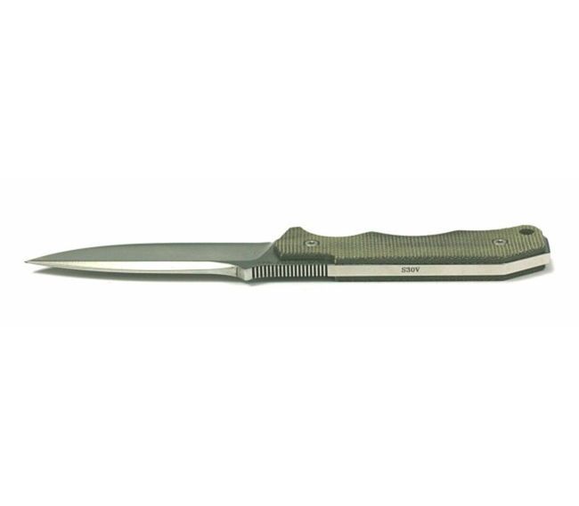 Нож с фиксированным клинком Hide Fixed, Micarta Handle, Stonewashed Crucible CPM® S30V™, T. Rumici Design (Kydex Sheath) 8.0 см. - фото 3