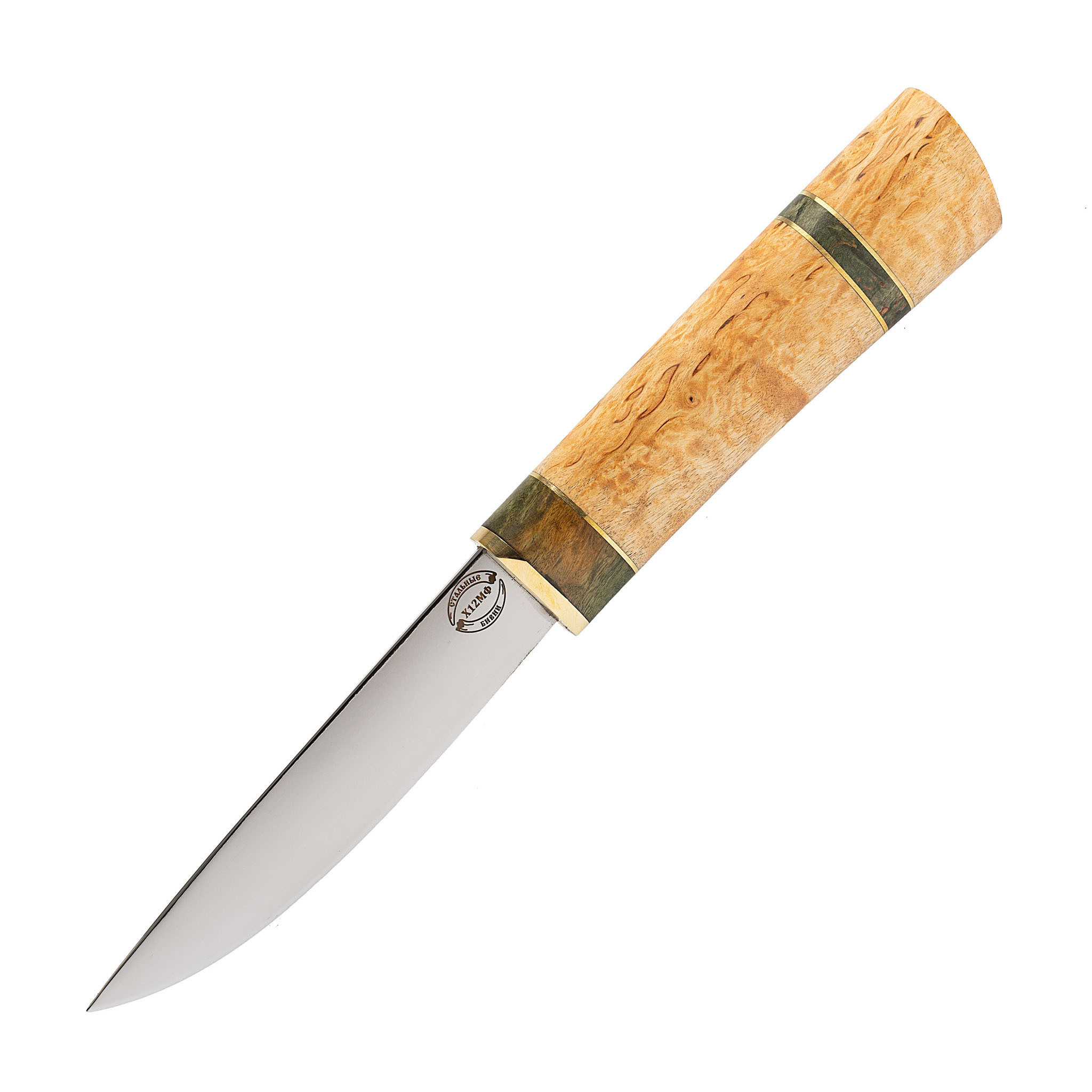 Нож Якутский малый, сталь Х12МФ, карельская береза
