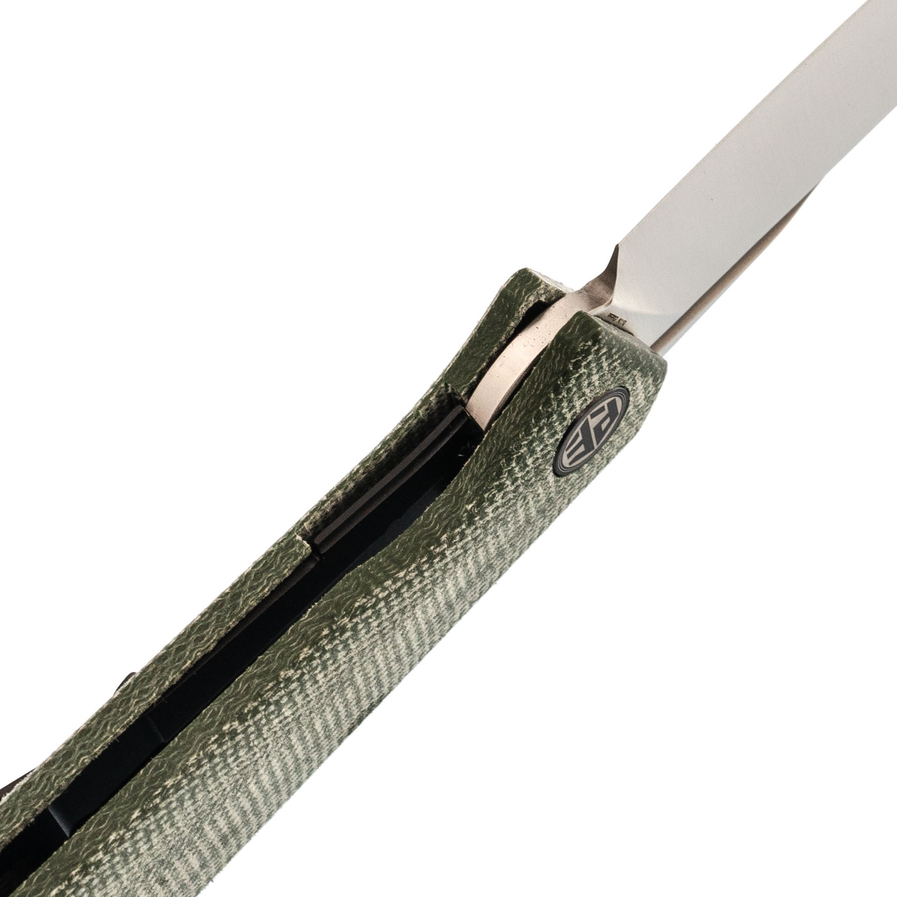 Складной нож Petrified Fish Viking, сталь K110, рукоять микарта, зеленый - фото 4