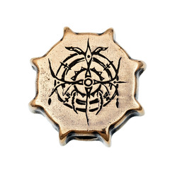 Фото Бусина для темляка Шаманский бубен, бронза