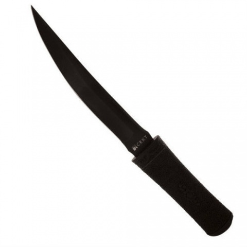 Нож с фиксированным клинком CRKT Hissatsu (Black), сталь 440A, рукоять пластик/резина